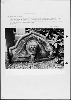 Photographs and research notes relating to graveyard monuments in Dollar Churchyard, Clackmannanshire. 
