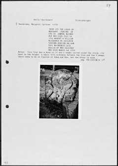 Photographs and research notes relating to graveyard monuments in Kells Churchyard, Kirkcudbrightshire. 
									