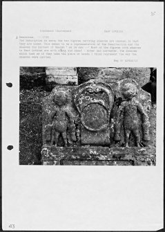 Photographs and research notes relating to graveyard monuments in Gladsmuir Churchyard, East Lothian. 
