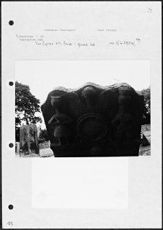 Photographs and research notes relating to graveyard monuments in Gladsmuir Churchyard, East Lothian. 
