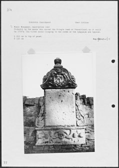 Photographs and research notes relating to graveyard monuments in Ormiston Churchyard, East Lothian. 
