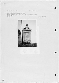 Photographs and research notes relating to graveyard monuments in Yester Churchyard, East Lothian. 
