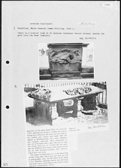 Photographs and research notes relating to graveyard monuments in Inveresk Churchyard, East Lothian. 
