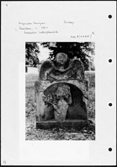 Photographs and research notes relating to graveyard monuments in Longnewton Churchyard, Roxburghshire. 
