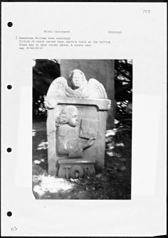 Photographs and research notes relating to graveyard monuments in Minto Churchyard, Roxburghshire. 
