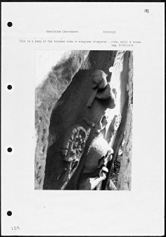 Photographs and research notes relating to graveyard monuments in Smailholm Churchyard, Roxburghshire. 
