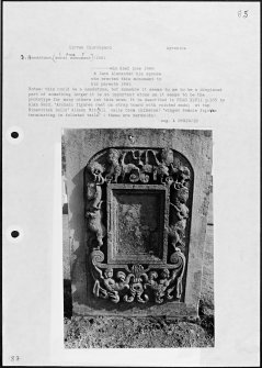 Photographs and research notes relating to graveyard monuments in Girvan Burial Ground, Ayrshire. 
