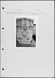 Photographs and research notes relating to graveyard monuments in Irvine Churchyard, Ayrshire. 
