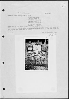 Photographs and research notes relating to graveyard monuments in Straiton Churchyard, Ayrshire. 
