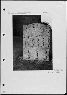 Photographs and research notes relating to graveyard monuments in Straiton Churchyard, Ayrshire. 
