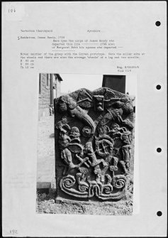 Photographs and research notes relating to graveyard monuments in Tarbolton Churchyard, Ayrshire. 
