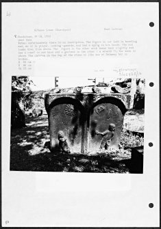 Photographs and research notes relating to graveyard monuments in Bo'ness Lower Churchyard, West Lothian. 
