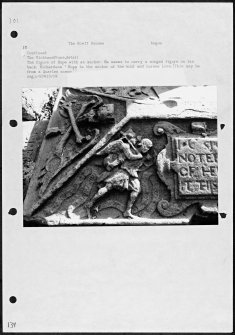 Photographs and research notes relating to graveyard monuments in The Howff, Dundee, Angus. 
