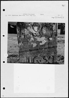Photographs and research notes relating to graveyard monuments in Lethnot Churchyard, Angus. 
