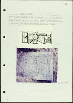 Photographs and research notes relating to graveyard monuments in Menmuir Churchyard, Angus. 
