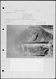 Photographs and research notes relating to graveyard monuments in Applegarth Churchyard, Dumfries.