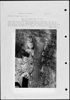 Photographs and research notes relating to graveyard monuments in Dalgarnock Churchyard, Dumfries.