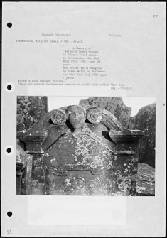 Photographs and research notes relating to graveyard monuments in Dornock Churchyard, Dumfries.