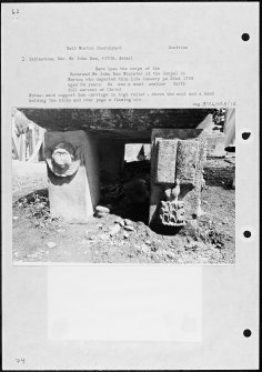 Photographs and research notes relating to graveyard monuments in Half Morton Churchyard, Dumfries.