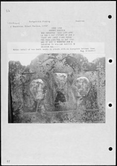 Photographs and research notes relating to graveyard monuments in Kirkpatrick Fleming, Dumfries.