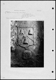 Photographs and research notes relating to graveyard monuments in Middlebie Churchyard, Dumfries.