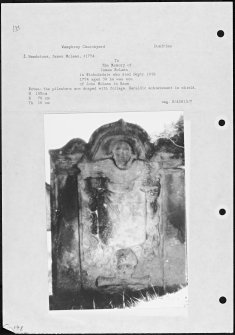 Photographs and research notes relating to graveyard monuments in Wamphray Churchyard, Dumfries.