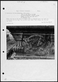 Photographs and research notes relating to graveyard monuments in Elgin Cathedral Graveyard, Banffshire and Moray.
