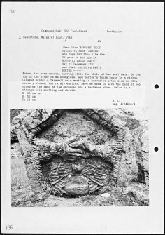 Photographs and research notes relating to graveyard monuments in Cambusmichael Old Churchyard, Perthshire.