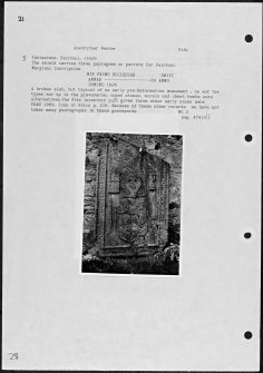 Photographs and research notes relating to graveyard monuments in Anstruther Wester Churchyard, Fife.  
