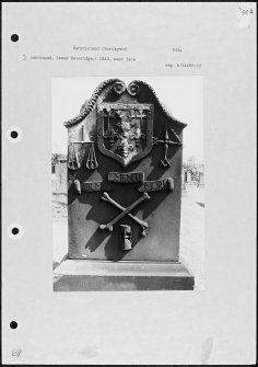 Photographs and research notes relating to graveyard monuments in Burntisland Churchyard, Fife.  
