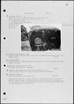 Photographs and research notes relating to graveyard monuments in Culross Abbey, Fife.  
