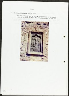 Photographs and research notes relating to graveyard monuments in Kintore Churchyard, Aberdeenshire.  
