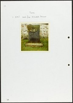 Photographs and research notes relating to graveyard monuments in Tarves Churchyard, Aberdeenshire.  
