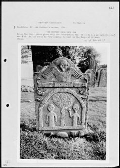 Photographs and research notes relating to graveyard monuments in Logierait Churchyard, Perthshire. 

