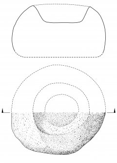 Scanned ink drawing of font at Foss and Tummel Parish Church