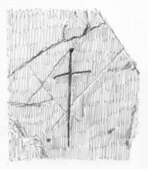 Scanned pencil drawing of incised linear cross