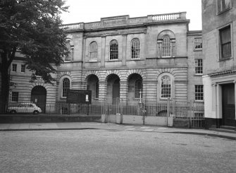 View from N showing NNE front of Nicholson Square Methodist Chapel, Nicolson Square, Edinburgh.