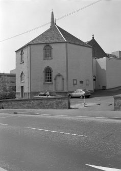 View from ESE showing Glasite Chapel, 4 King Street, Dundee. 