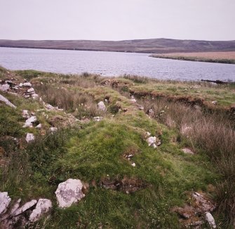 View from W of setttlement on S side of broch