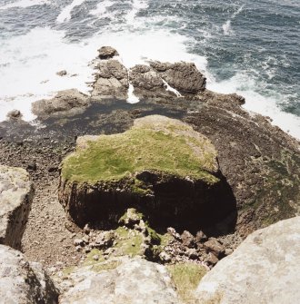 Canna, Dun Channa, fort. View from NE.