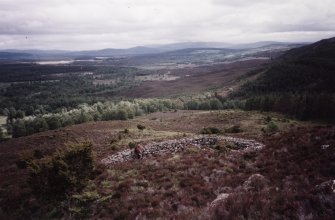 Milton Burn; view of sheep shelter and pen.