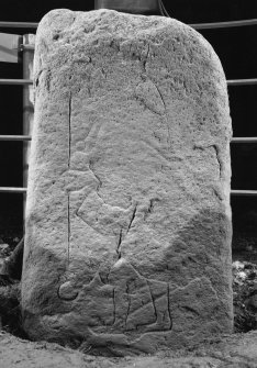 Rhynie (no. 3), Pictish symbol stone. View of face of stone, dated 11 September 1995.