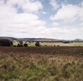 Tap o' Noth, vitrified fort: distant view. General view of Upper Strathbogie, looking N from Lulach's Stone.
