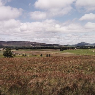 Tap o' Noth, vitrified fort: distant view. General view of Upper Strathbogie, looking N from Lulach's Stone.
