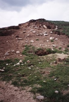 Detail of erosion on SW side of cairn