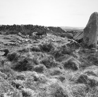 The expanded cairn NNE of the recumbent setting looking E