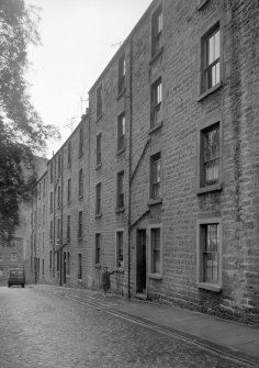General view of 7, 9 and 11 Brown Street, Edinburgh, looking down the hill.