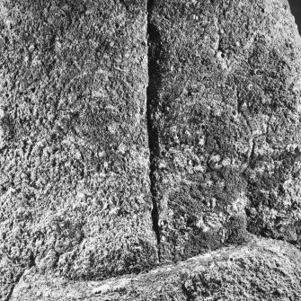 Nether Corskie, Pictish symbol stone. Detail of carvings on SW face of stone.