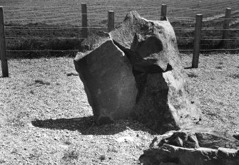 View of of the Brandsbutt symbol stone, Inverurie.