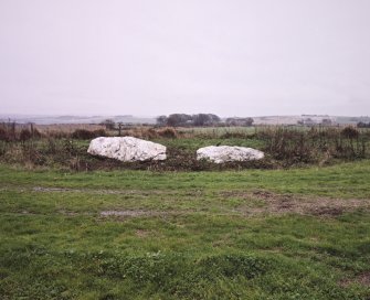 View from the north-west: the recumbent stone to left and the west flanker to right